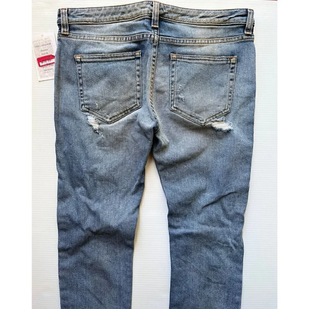 Faith Connexion Women's Denim Destroyed Ankle Jeans Bleach Size 26 - Picture 9 of 11